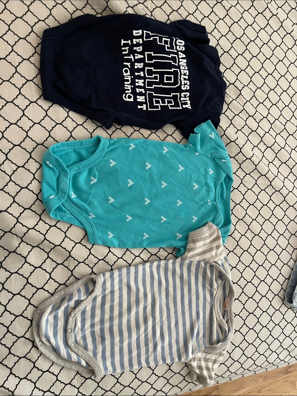 Set of three cotton onesies